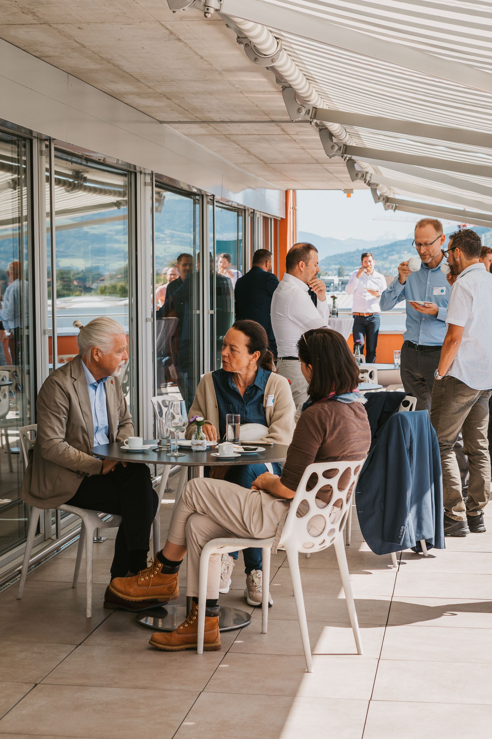 Our guests enjoy the apero on our terrace